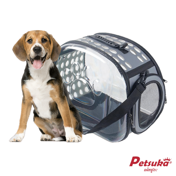Breathable Transparent Carrier Bag Dog Cat Petsuka Gray Size M