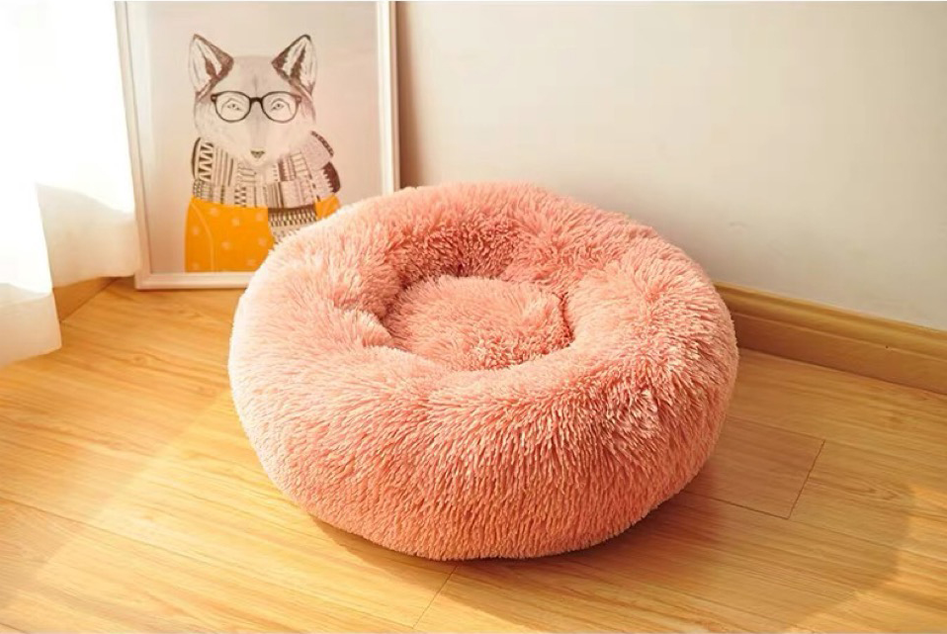 ที่นอนขนนุ่มโดนัท Petsuka สำหรับสัตว์เลี้ยง สีชมพู 60 cm
